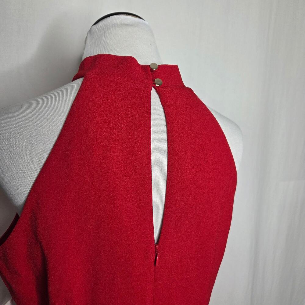 julia jordan Knot-Neck Tulip-Hem Midi Dress Red NWT Size 8 - Picture 8 of 10